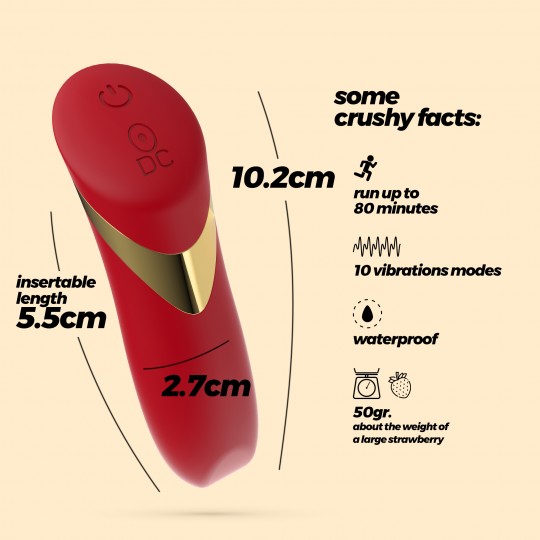ПЕРЕЗАРЯЖАЕМАЯ ВИБРИРУЮЩАЯ ПУЛЯ КРАСНОГО ЦВЕТА