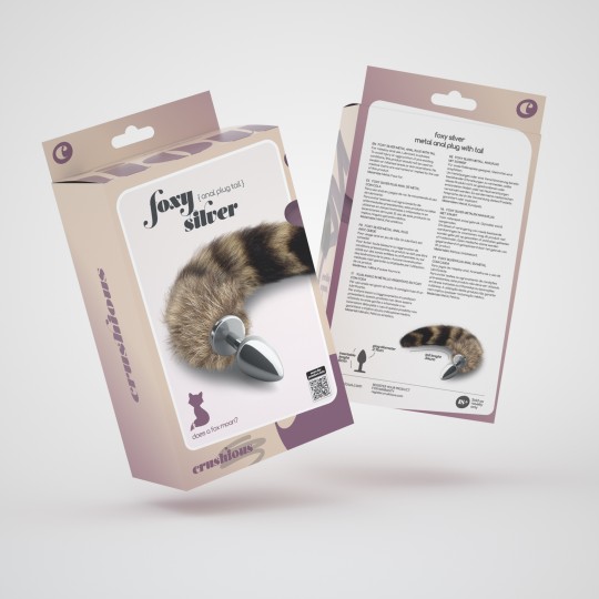 ЛИСИЧКА СЕРЕБРИСТАЯ МЕТАЛЛИЧЕСКАЯ АНАЛЬНАЯ ПРОБКА С ХВОСТИКОМ