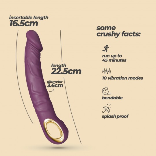 VIBRADOR FLEXIBLE MAGNUS BEND MORADO CRUSHIOUS