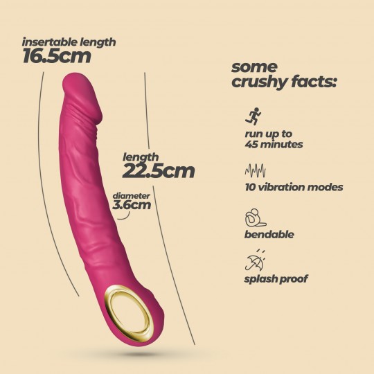 CRUSHIOUS MAGNUS BEND FLEXIBLE VIBRATOR PINK