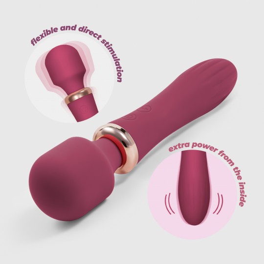 VIBROMASSEUR WAND DOUBLE JINX VIN ROUGE CRUSHIOUS