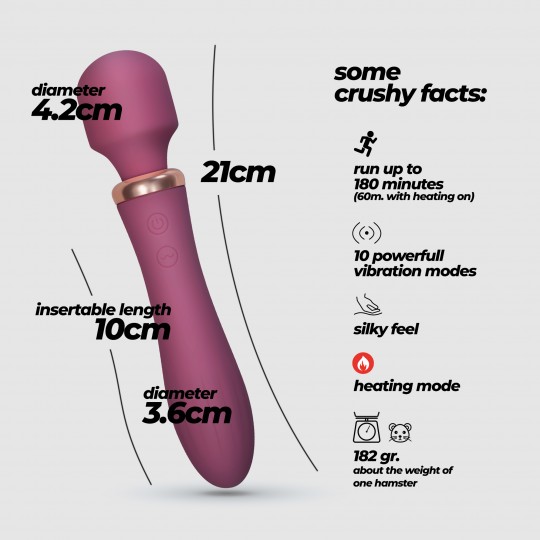CRUSHIOUS DUAL MASSAGE WAND JINX RED WINE