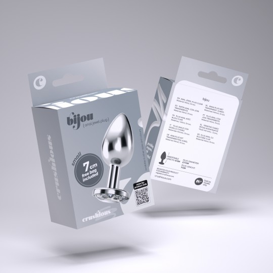 PLUG ANAL BIJOU TRANSPARENT PETIT CRUSHIOUS AVEC SAC VELOUTÉ GRATUIT