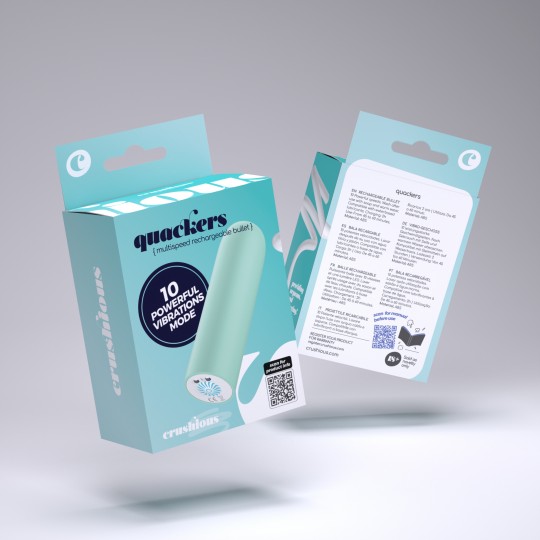 QUACKERS USB RECHARGEABLE VIBRATING BULLET MINT GREEN CRUSHIOUS