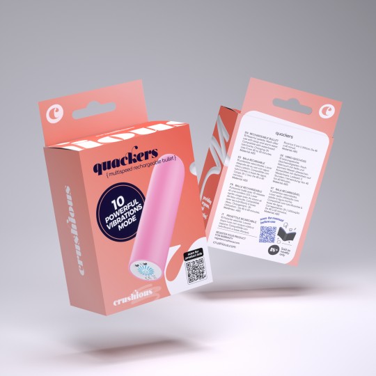 QUACKERS USB RECHARGEABLE VIBRATING BULLET PINK CRUSHIOUS