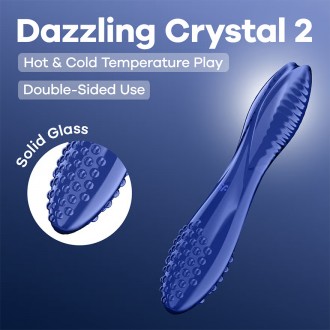 GODE EN VERRE DAZZLING CRYSTAL 2 BLEU SATISFYER