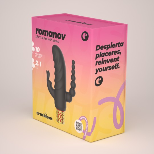ROMANOV VIBRATORE CLASSICO CON GUAINA IN SILICONE RIMOVIBILE CRUSHIOUS
