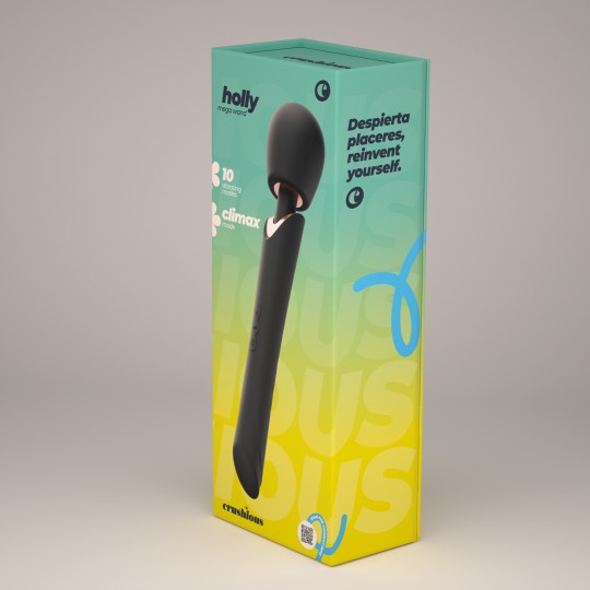 CRUSHIOUS HOLLY RECHARGEABLE WAND MASSAGER BLACK