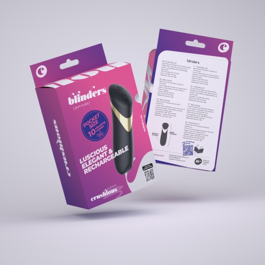 ПЕРЕЗАРЯЖАЕМАЯ ВИБРОПУЛЯ CRUSHIOUS BLINDERS ЧЕРНАЯ