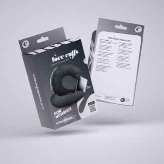 PACK DE 30 MENOTTES DE PELUCHE LOVE CUFFS CRUSHIOUS NOIRES