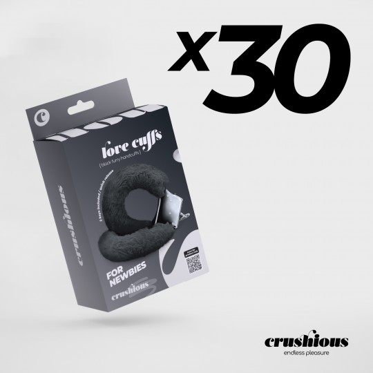 УПАКОВКА ИЗ 30 НАРУЧНИКОВ ЛЮБВИ МЕХОВЫЕ НАРУЧНИКИ CRUSHIOUS ЧЕРНЫЙ