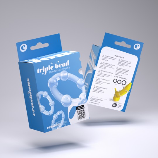 TRIPLE BEAD COCKRING SET CLEAR CRUSHIOUS