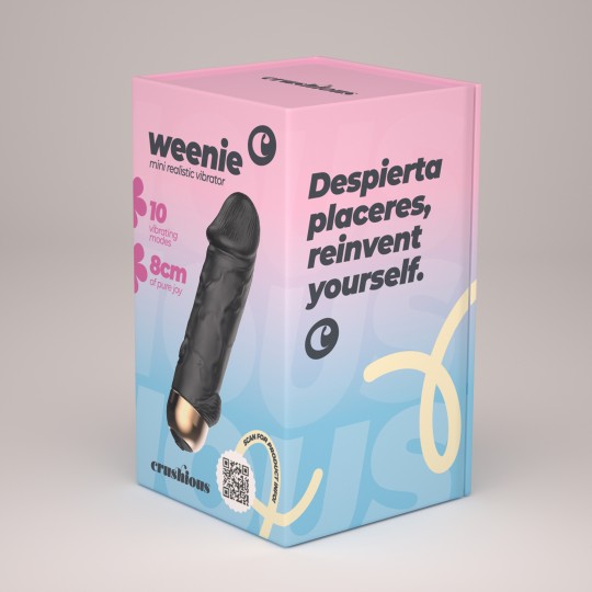 MINI VIBRADOR REALISTA DE BALA WEENIE NEGRO CRUSHIOUS