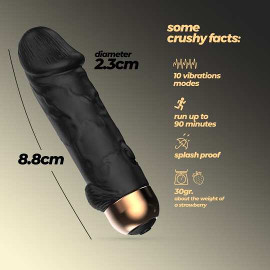 MINI VIBRADOR REALISTA DE BALA WEENIE NEGRO CRUSHIOUS