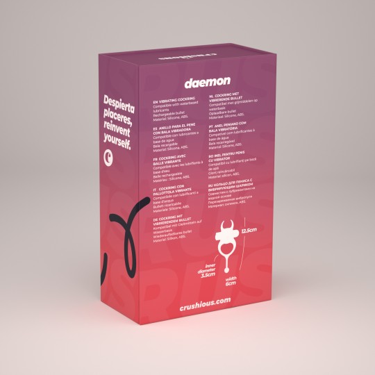 DAEMON ANNEAU PÉNIS AVEC VIBROMASSEUR RECHARGEABLE NOIR CRUSHIOUS