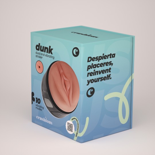 DUNK МАСТУБАТОР С ДВОЙНЫМ ВХОДОМ И ВИБРАЦИЕЙ CRUSHIOUS
