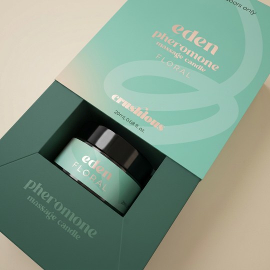 BOUGIE DE MASSAGE EDEN AUX PHÉROMONES ET AU PARFUM FLORAL 20ML CRUSHIOUS