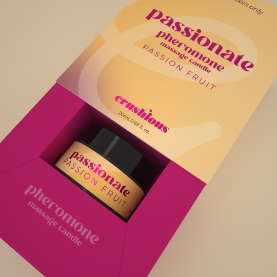 VELA DE MASAJE PASSIONATE CON FEROMONAS Y AROMA A FRUTA DE LA PASIÓN 20 ML CRUSHIOUS