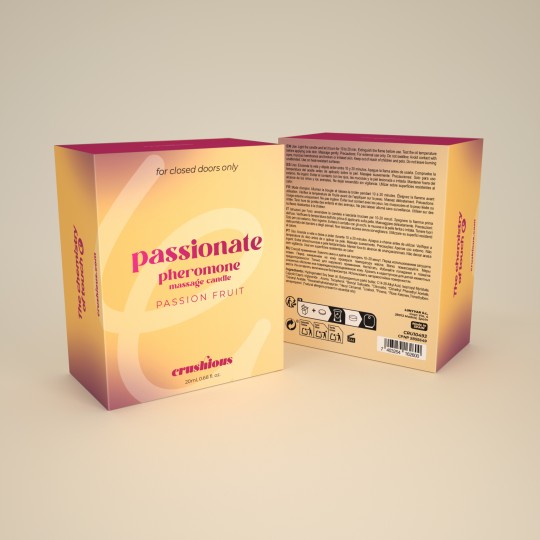 BOUGIE DE MASSAGE PASSIONATE AUX PHÉROMONES ET AU PARFUM DE FRUIT DE LA PASSION 20 ML CRUSHIOUS