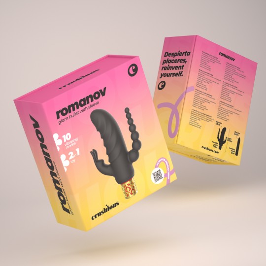 ROMANOV VIBRADOR CLÁSSICO COM MANGA DE SILICONE AMOVÍVEL CRUSHIOUS