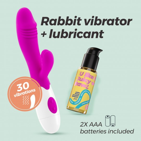 CRUSHIOUS LOLLIPOP RABBIT VIBRATOR WITH WATERBASED LUBRICANT INCLUDED