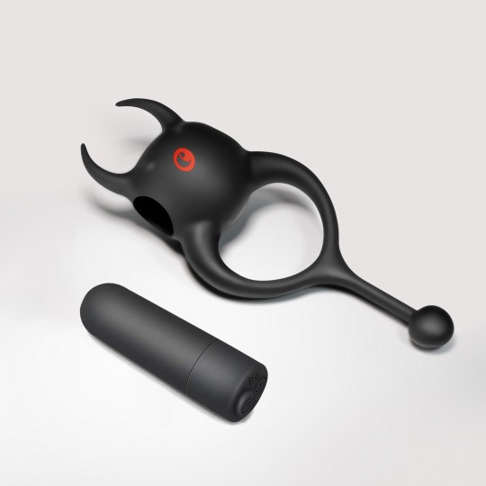 DAEMON ANILLO PARA EL PENE CON BALA RECARGABLE NEGRO CRUSHIOUS