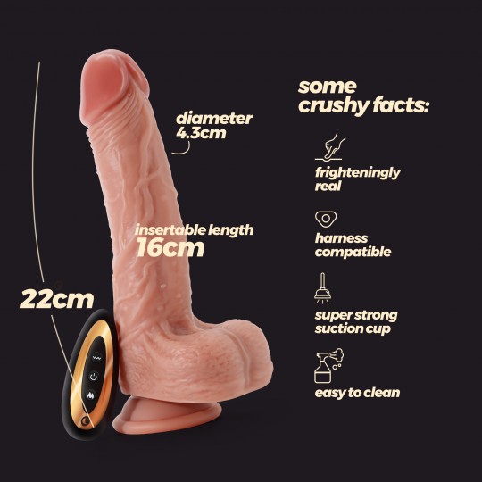 CRUSHIOUS INVIKTUS VIBE 8,5 LIQUID SILICONE VIBRATOR FLESH