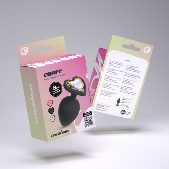 CUORE PLUG ANAL MÉDIO COM 4 JOIAS INTERCAMBIÁVEIS CRUSHIOUS