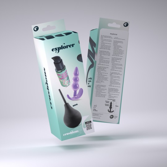 EXPLORER DUCHA ANAL 90ML CON LUBRICANTE ANAL 50ML Y PLUG ANAL THE PLUNGER CRUSHIOUS