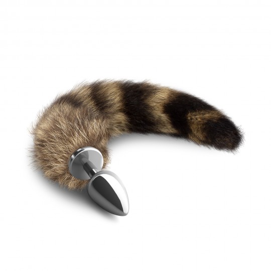ЛИСИЧКА СЕРЕБРИСТАЯ МЕТАЛЛИЧЕСКАЯ АНАЛЬНАЯ ПРОБКА С ХВОСТИКОМ