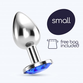 CRUSHIOUS BIJOU ANAL JEWEL PLUG BLUE SMALL WITH FREE VELVETY BAG