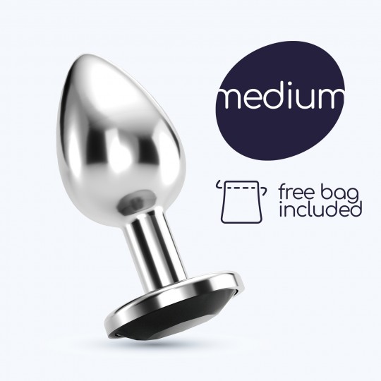 АНАЛЬНАЯ ПРОБКА CRUSHIOUS BIJOU JEWEL PLUG BLACK MEDIUM С БЕСПЛАТНЫМ БАРХАТИСТЫМ МЕШОЧКОМ