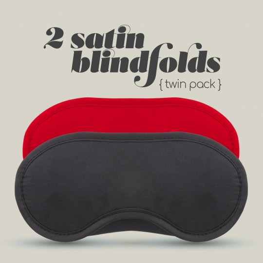 2 SATIN BLINDFOLDS CRUSHIOUS BLACK &amp; RED
