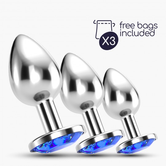 CRUSHIOUS BIJOU ANAL TRAIN TRIO BLUE С БЕСПЛАТНЫМИ ИНДИВИДУАЛЬНЫМИ ПАКЕТИКАМИ