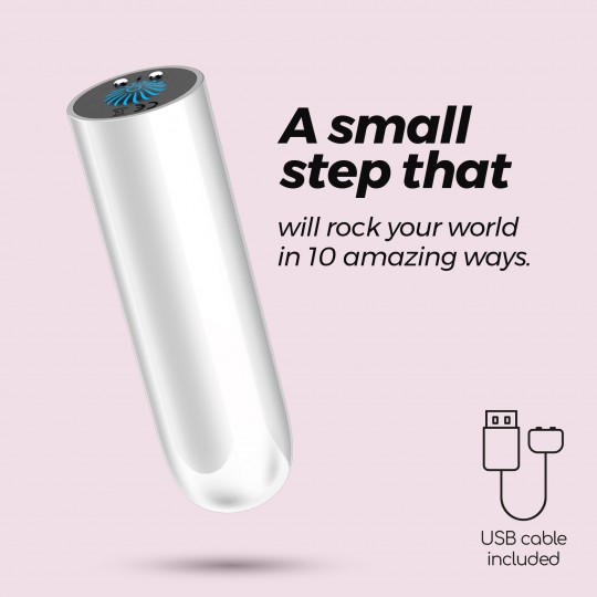 ВИБРОПУЛЯ QUACKERS USB RECHARGEABLE VIBRATING BULLET WHITE CRUSHIOUS