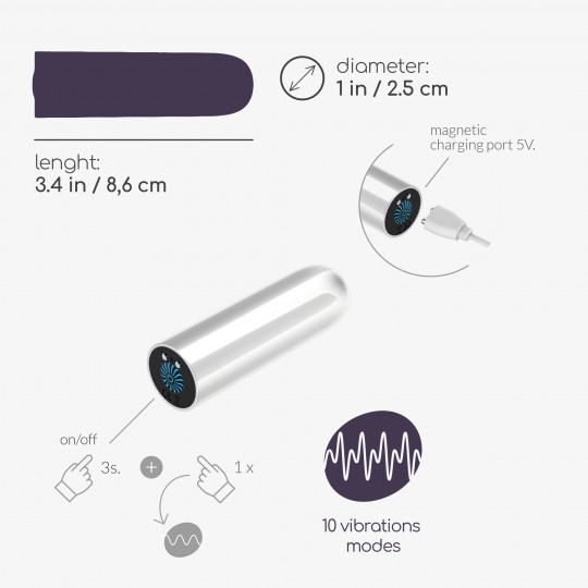 ВИБРОПУЛЯ QUACKERS USB RECHARGEABLE VIBRATING BULLET WHITE CRUSHIOUS