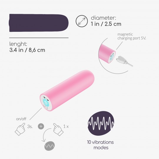 ВИБРОПУЛЯ QUACKERS USB RECHARGEABLE VIBRATING BULLET PINK CRUSHIOUS