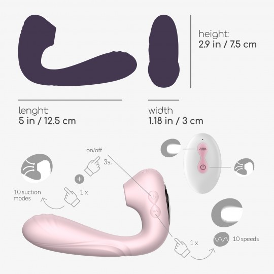 ПУКИ-ПУКИ + СТИМУЛЯТОР С ДИСТАНЦИОННЫМ УПРАВЛЕНИЕМ РОЗОВЫЙ