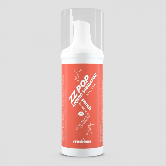 VIBRADOR LÍQUIDO ZZ POP COM AROMA PÊSSEGO 30ML CRUSHIOUS
