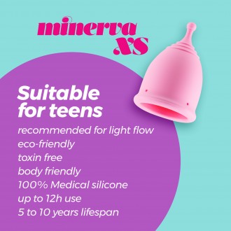 CRUSHIOUS MINERVA XS MENSTRUAL CUP WITH POUCH AND TOY CLEANER 150 ML