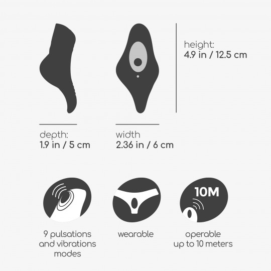 ВИБРАТОР ДЛЯ ТРУСИКОВ CRUSHIOUS MOBULA С ДИСТАНЦИОННЫМ УПРАВЛЕНИЕМ