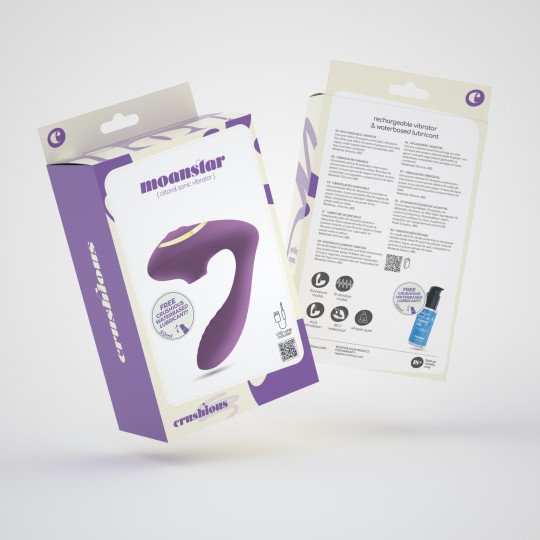 ПЕРЕЗАРЯЖАЕМЫЙ СТИМУЛЯТОР MOANSTAR С БЕСПЛАТНЫМ ЛУБРИКАНТОМ НА ВОДНОЙ ОСНОВЕ CRUSHIOUS