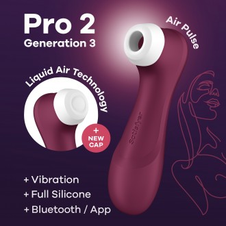 SATISFYER PRO 2 GEN 3 С ПРИЛОЖЕНИЕМ CONNECT ВИННО-КРАСНЫЙ