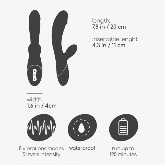 CRUSHIOUS DARE DONG RECHARGEABLE RABBIT VIBRATOR