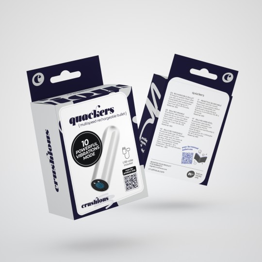 ВИБРОПУЛЯ QUACKERS USB RECHARGEABLE VIBRATING BULLET WHITE CRUSHIOUS