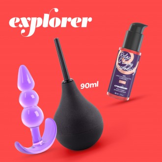 EXPLORER DUCHA ANAL 90ML CON LUBRICANTE ANAL 50ML Y PLUG ANAL THE PLUNGER CRUSHIOUS