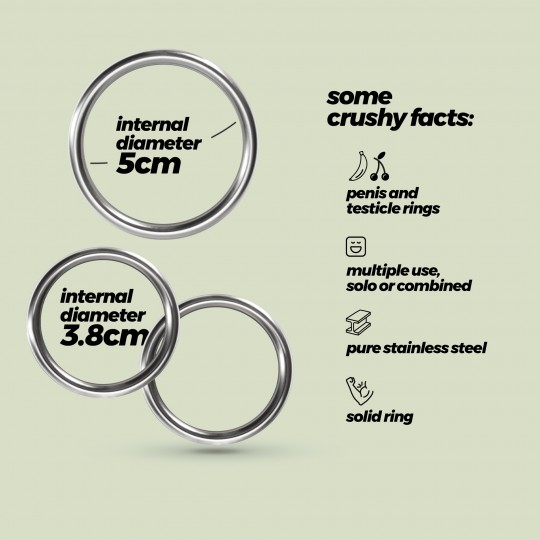 НАБОР ИЗ 3 МЕТАЛЛИЧЕСКИХ КОККРИНГОВ CRUSHIOUS METALEROS