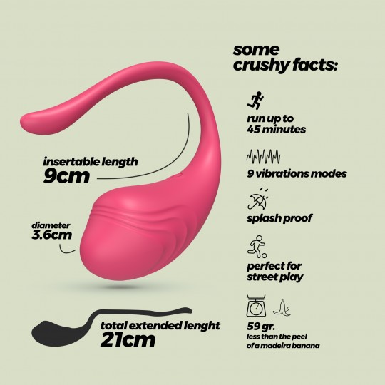 ПЕРЕЗАРЯЖАЕМОЕ ВИБРОЯЙЦО CRUSHIOUS TAMAGO С ПУЛЬТОМ ДИСТАНЦИОННОГО УПРАВЛЕНИЯ РОЗОВОЕ