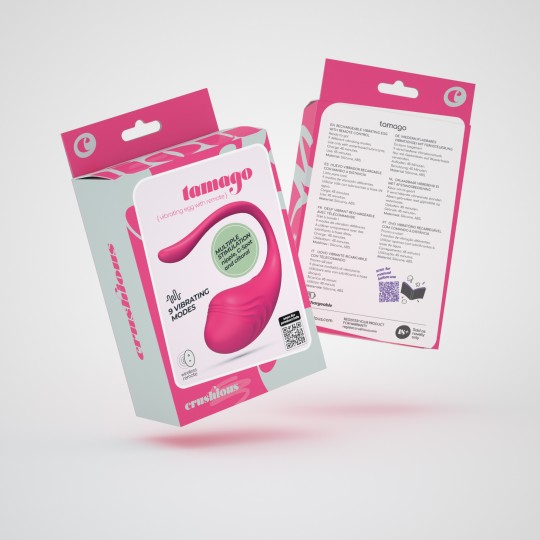 ПЕРЕЗАРЯЖАЕМОЕ ВИБРОЯЙЦО CRUSHIOUS TAMAGO С ПУЛЬТОМ ДИСТАНЦИОННОГО УПРАВЛЕНИЯ РОЗОВОЕ