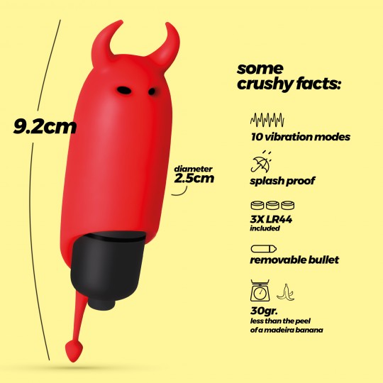 КРАШИУС O-PET ДЬЯВОЛ С 10 ВИБРОПУЛЯМИ КРАСНЫЙ